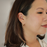 0.7" Elsie Hoops, Gold Vermeil