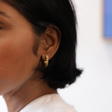 0.7" Elsie Hoops, Gold Vermeil