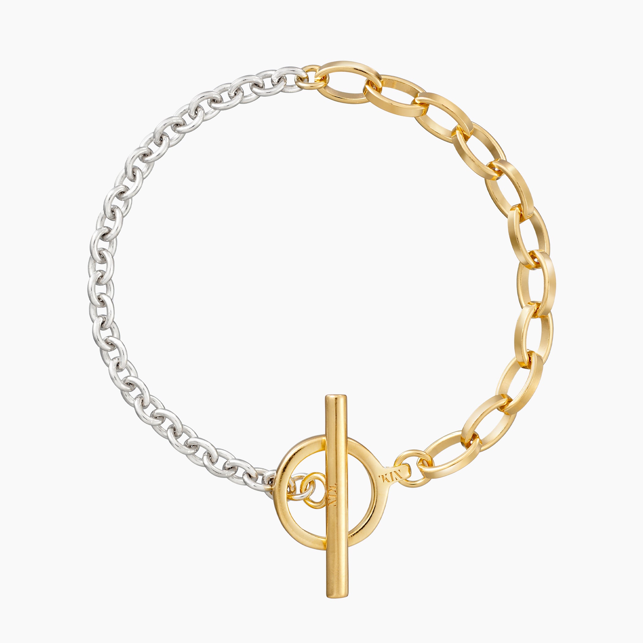 Mixed Metal Toggle Bracelet – 'KIN