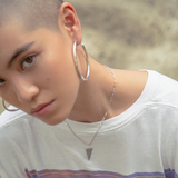 Small Rolo Chain Necklace, Rhodium