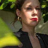 1.5" Ava Hoops, Gold Vermeil