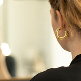 1.5" Ava Hoops, Gold Vermeil