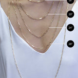 Small Rolo Chain Necklace, Rhodium