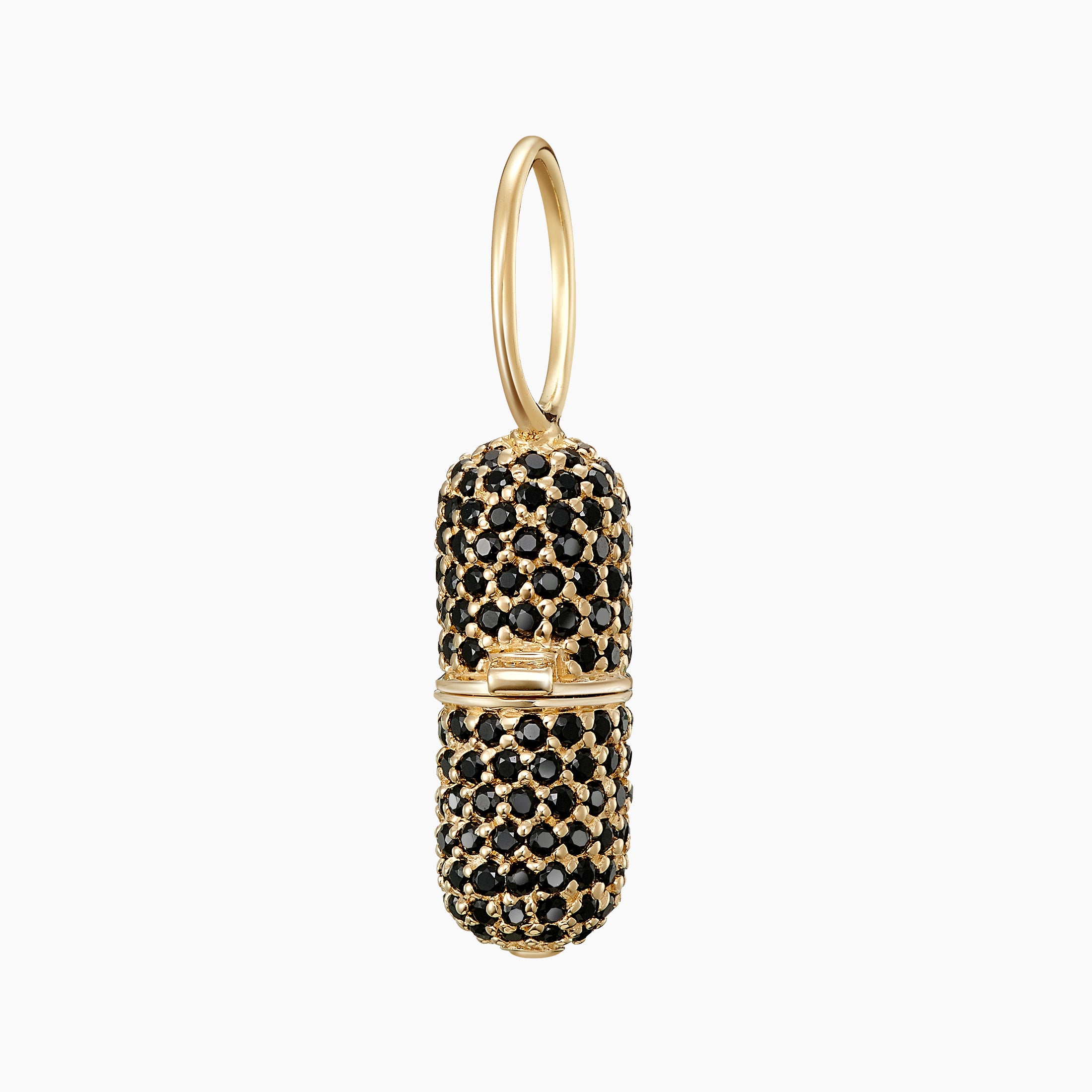 Paved Pill Charm, Gold Vermeil