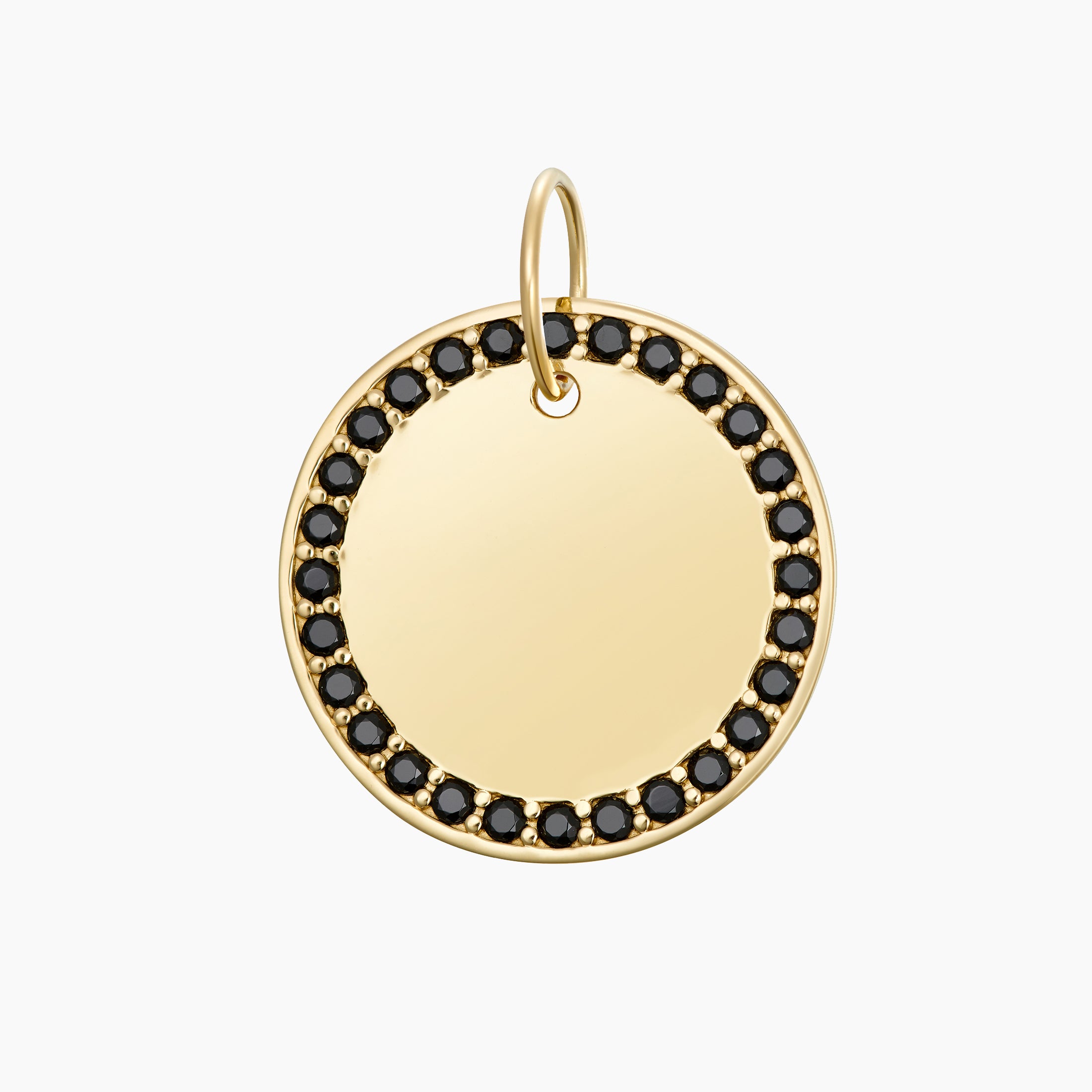 Paved Round Charm, Gold Vermeil