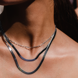 Small Rolo Chain Necklace, Rhodium