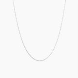 Small Rolo Chain Necklace, Rhodium