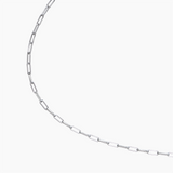 Small Rolo Chain Necklace, Rhodium