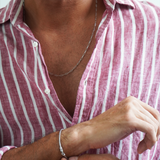 Small Rolo Chain Necklace, Rhodium