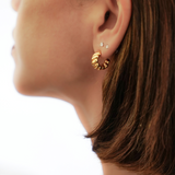 0.7" Hallie Hoops, Gold Vermeil