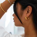 0.8" Ems Hoops, Gold Vermeil