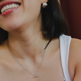 T-Bar Necklace, Rhodium