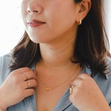 T-Bar Necklace, Gold Vermeil