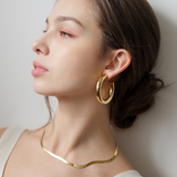 2" Ava Hoops, Gold Vermeil