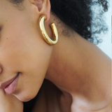2" Ava Hoops, Gold Vermeil