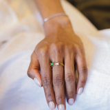 Solid Gold Bamboo Baguette Ring I