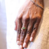 Solid Gold Bamboo Baguette Ring II
