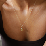 Lemon Quartz Drop Solid Gold Necklace