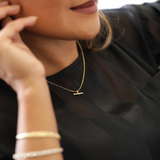 T-Bar Necklace, Gold Vermeil