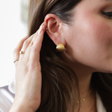 0.7" Pe Hoops, Gold Vermeil