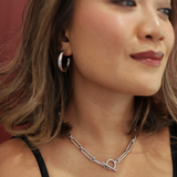 Bar Toggle Necklace, Rhodium