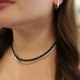 Solid Gold Midnight Blue Sapphire Necklace