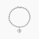 Puffy Heart Bracelet, Rhodium