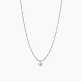 Puffy Heart Necklace, Rhodium