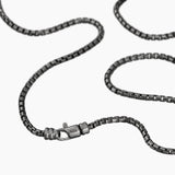 Box Chain Necklace, Ruthenium
