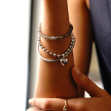 Puffy Heart Charm, Rhodium
