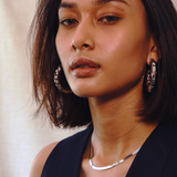 2" Nysa Hoops, Rhodium