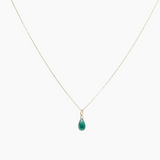 Emerald Drop Solid Gold Necklace