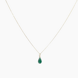 Emerald Drop Solid Gold Necklace