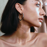 1.7" Anna Hoops, Rhodium