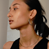 1.7" Anna Hoops, Rhodium