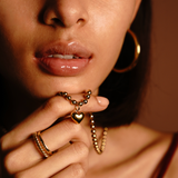 Puffy Heart Charm, Gold Vermeil