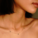Pear Emerald Station Necklace