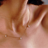 Pear Diamond Station Necklace