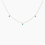 Pear Emerald Station Necklace