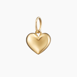 Puffy Heart Charm, Gold Vermeil