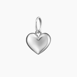 Puffy Heart Charm, Rhodium