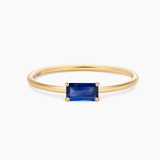 Solid Gold Bamboo Baguette Ring I