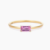 Solid Gold Bamboo Baguette Ring I