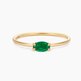 Solid Gold Bamboo Oval Ring I