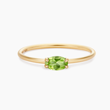 Solid Gold Bamboo Oval Ring I