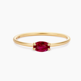 Solid Gold Bamboo Oval Ring II