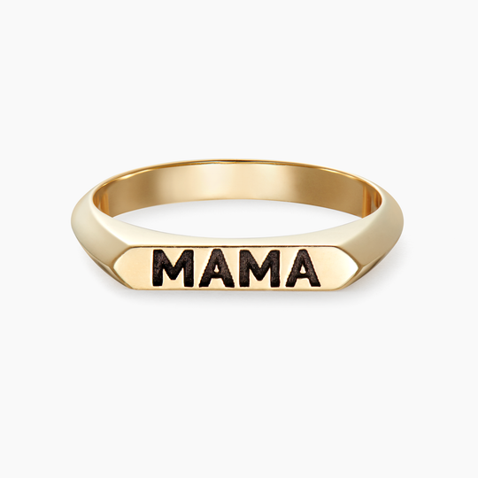 Solid Gold Bar Signet Ring – 'KIN