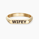 Solid Gold Bar Signet Ring