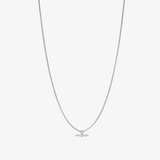 T-Bar Necklace, Rhodium