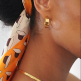 0.7" Aida Hoops, Gold Vermeil